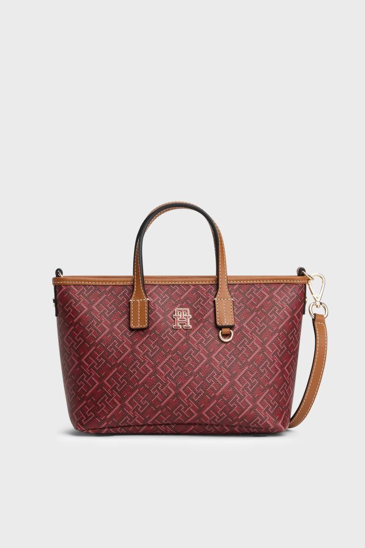 Tommy Hilfiger Logolu Çıkarılabilir Askılı Kadın Çanta AW0AW18848 0KQ Kırmızı-taba - Tommy Hilfiger