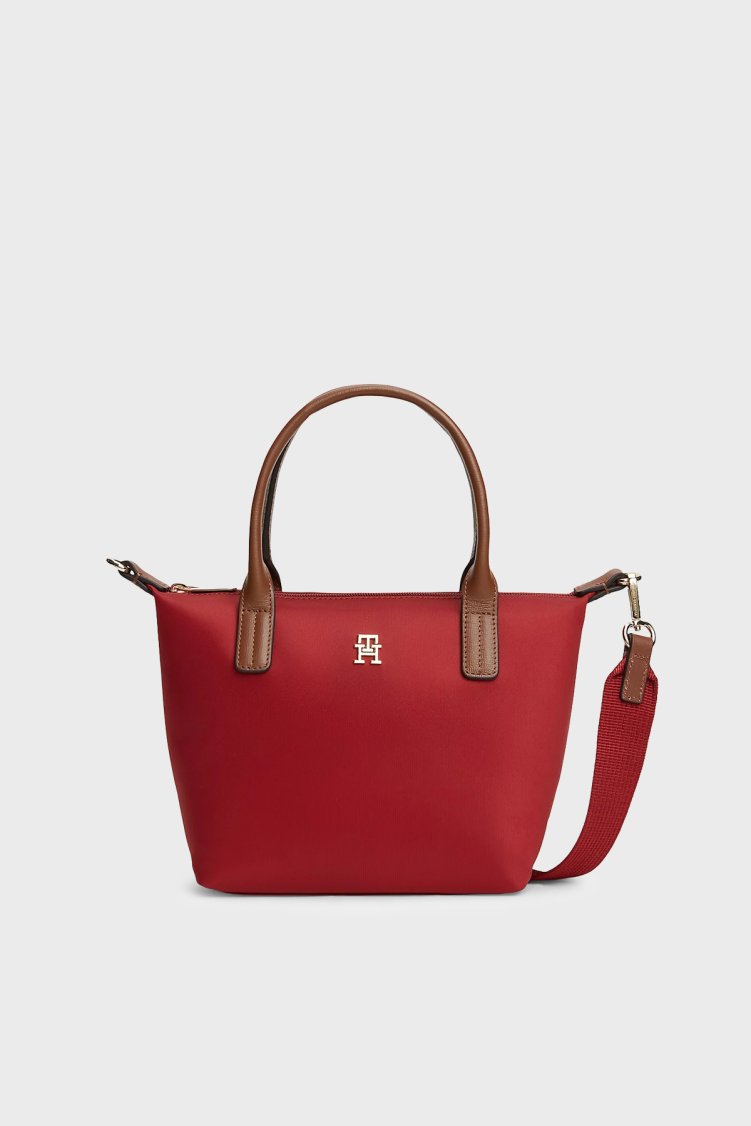 Tommy Hilfiger Logolu Çıkarılabilir Askılı Tote Kadın Çanta AW0AW17709 XLI Kırmızı - Tommy Hilfiger