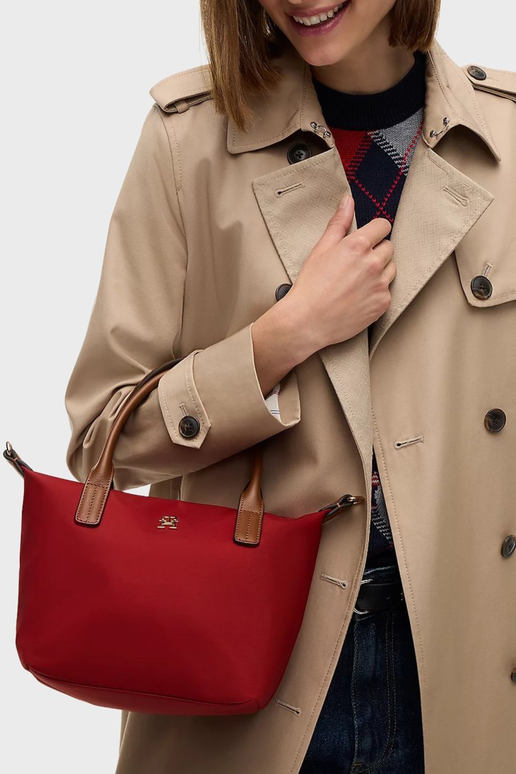 Tommy Hilfiger Logolu Çıkarılabilir Askılı Tote Kadın Çanta AW0AW17709 XLI Kırmızı - Tommy Hilfiger (1)