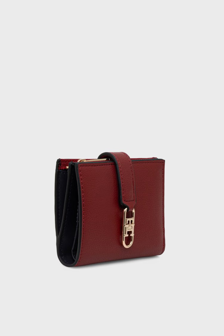 Tommy Hilfiger Logolu Çıtçıtlı Ve Fermuarlı Kadın Cüzdan AW0AW18934 XLI Kırmızı - Tommy Hilfiger (1)