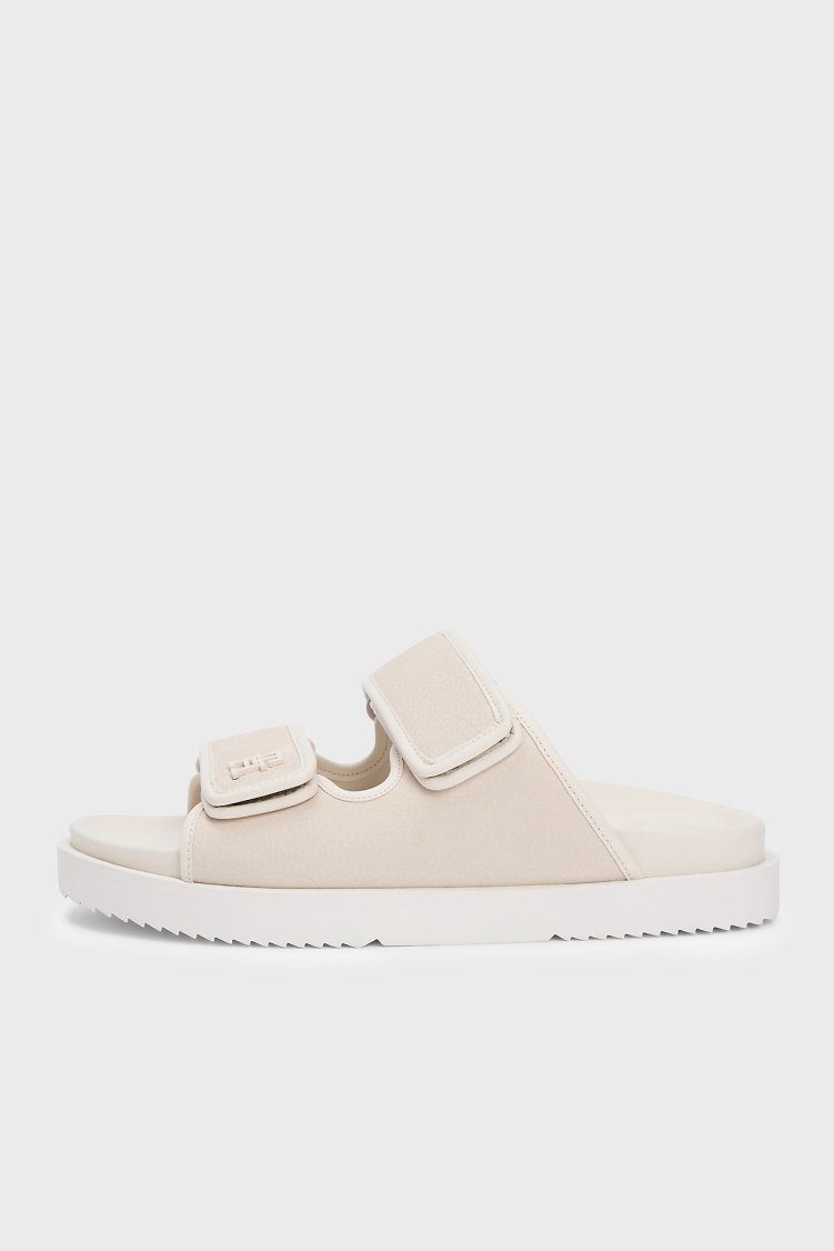 Tommy Hilfiger Logolu Deri Cırt Cırtlı Kadın Sandalet FW0FW09298 AEO BEJ - Tommy Hilfiger (1)