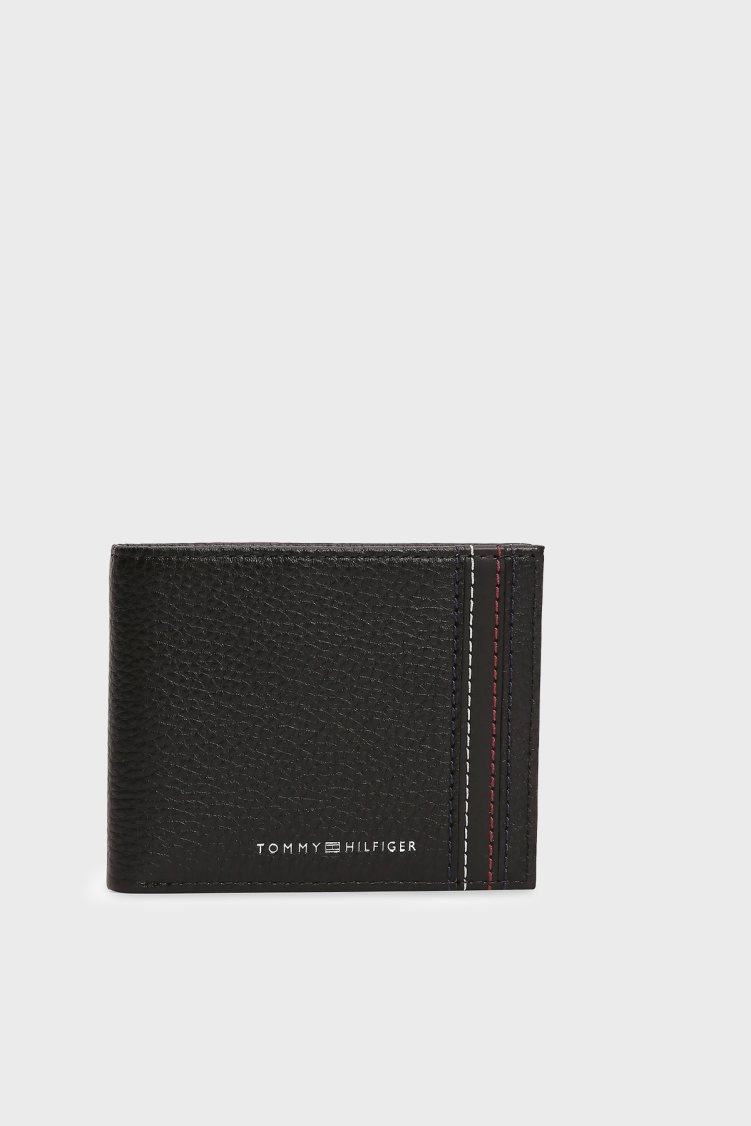 Tommy Hilfiger Logolu Deri Erkek Cüzdan AM0AM14232 BDS SİYAH - Tommy Hilfiger