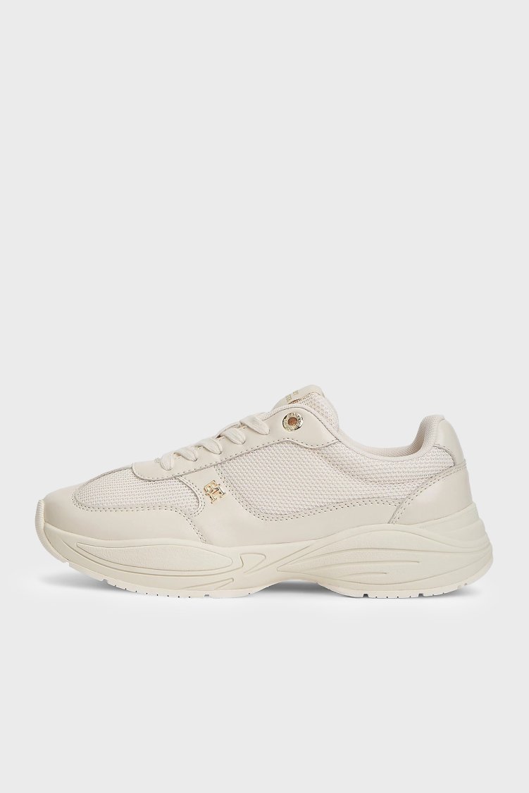 Tommy Hilfiger Logolu Deri Sneaker Kadın Ayakkabı FW0FW09413 AEO Bej - Tommy Hilfiger (1)