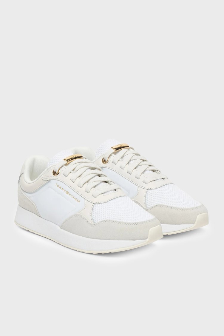 Tommy Hilfiger Logolu Deri Sneaker Kadın Ayakkabı FW0FW09465 YBS BEYAZ - Tommy Hilfiger (1)