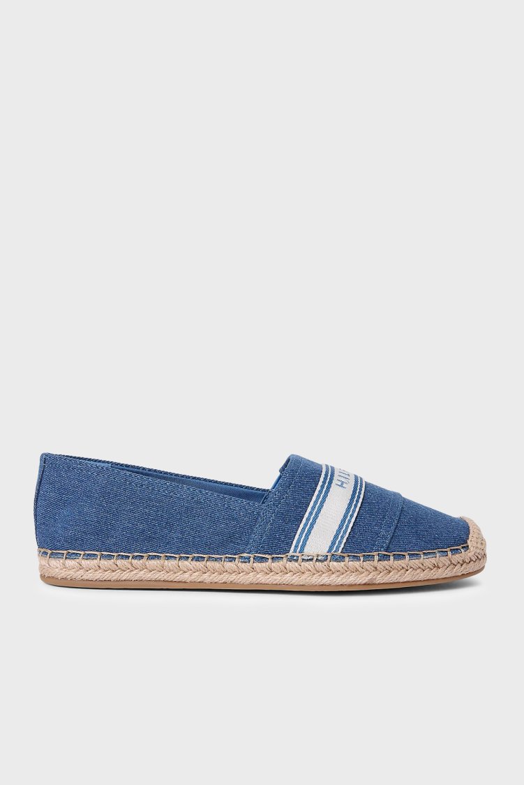 Tommy Hilfiger Logolu Espadril Kadın Ayakkabı FW0FW09334 1CD MAVİ - Tommy Hilfiger
