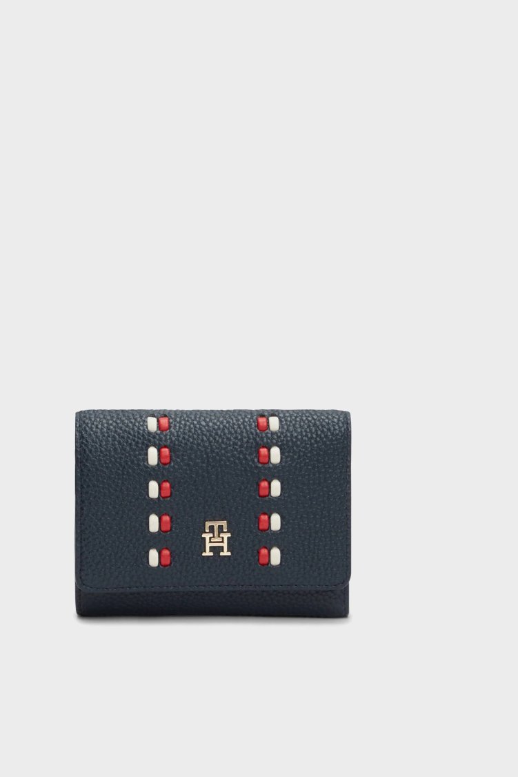 Tommy Hilfiger Logolu Fermuarlı Kadın Cüzdan AW0AW18246 DW6 LACİVERT - Tommy Hilfiger