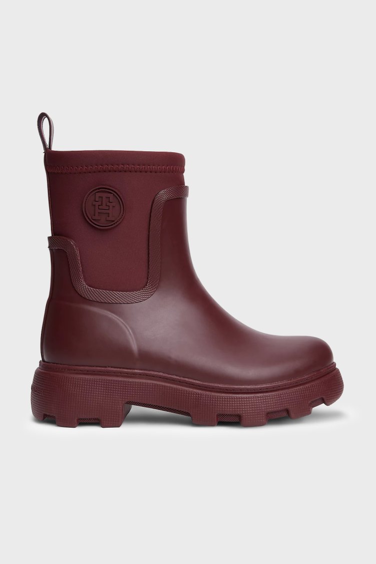 Tommy Hilfiger Logolu Kalın Tabanlı Kadın Bot FW0FW09544 XUT Bordo - Tommy Hilfiger