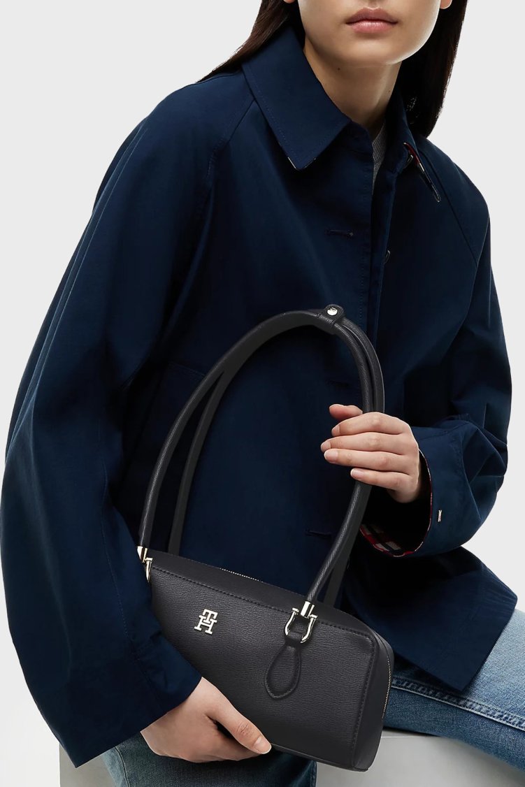 Tommy Hilfiger Logolu Omuz Askılı Kadın Çanta AW0AW18748 BDS Siyah - Tommy Hilfiger (1)