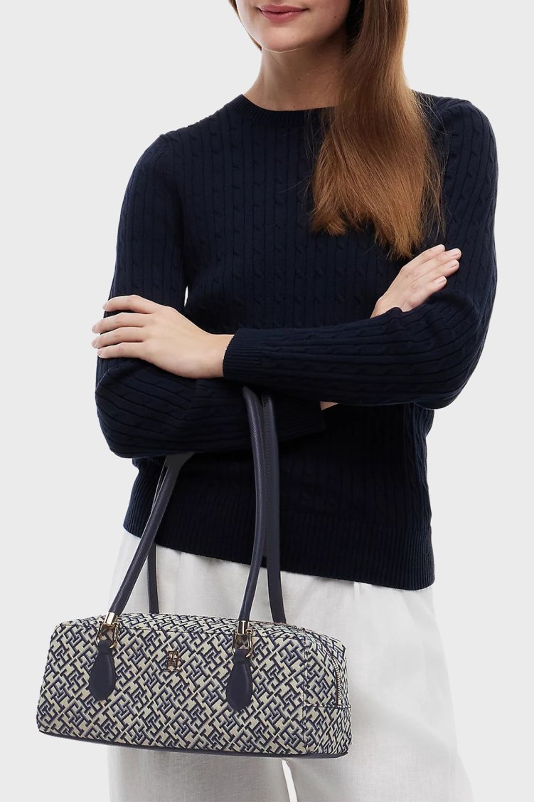 Tommy Hilfiger Logolu Omuz Askılı Kadın Çanta AW0AW18752 0GY Mavi - Tommy Hilfiger (1)