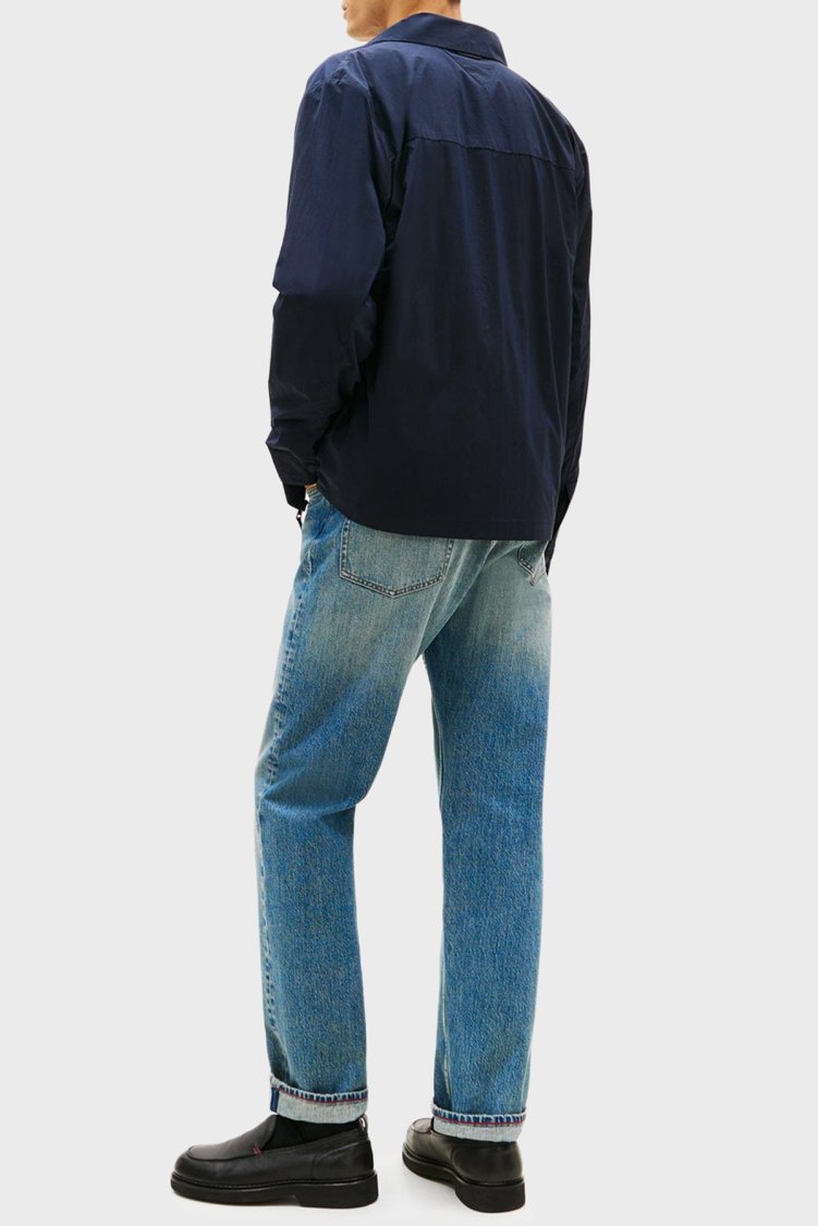 Tommy Hilfiger Logolu Pamuk Karışımlı Relaxed Fit Fermuarlı Erkek Mont MW0MW42586 DW5 LACİVERT - Tommy Hilfiger (1)