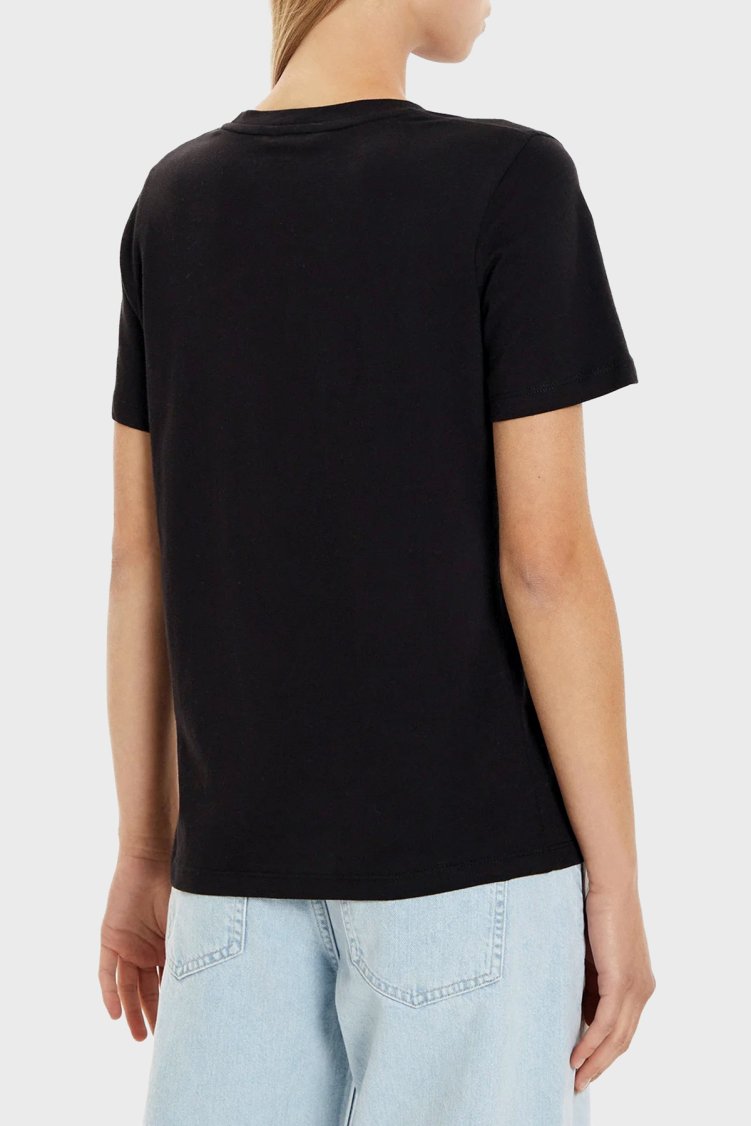 Tommy Hilfiger Logolu Pamuklu Regular Fit Bisiklet Yaka Kadın T Shirt WW0WW40276 BDS Siyah - Tommy Hilfiger (1)