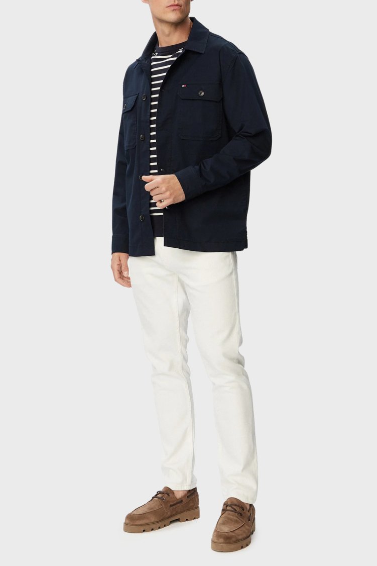 Tommy Hilfiger Logolu Pamuklu Regular Fit Göğüs Cepli Erkek Ceket MW0MW43471 DW5 Lacivert - Tommy Hilfiger (1)