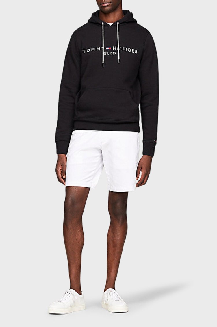 Tommy Hilfiger Logolu Pamuklu Regular Fit Kapüşonlu Erkek Sweat MW0MW10752 BAS SİYAH - Tommy Hilfiger (1)