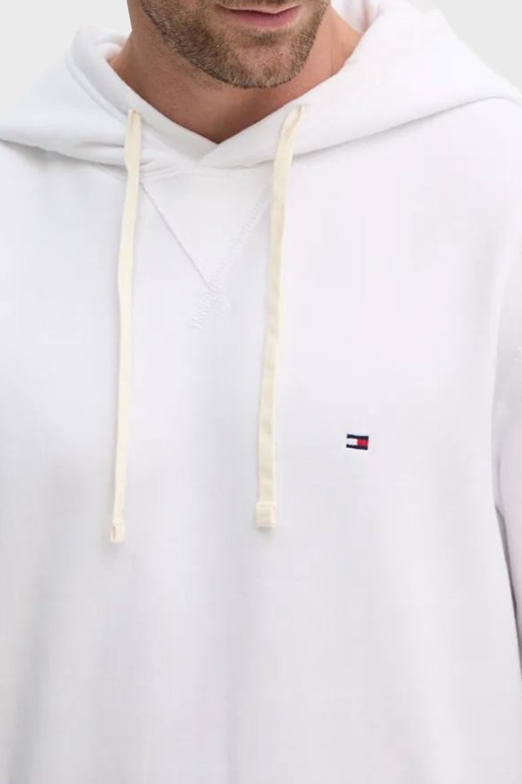 Tommy Hilfiger Logolu Pamuklu Regular Fit Kapüşonlu Erkek Sweat MW0MW37230 YBR BEYAZ - Tommy Hilfiger (1)