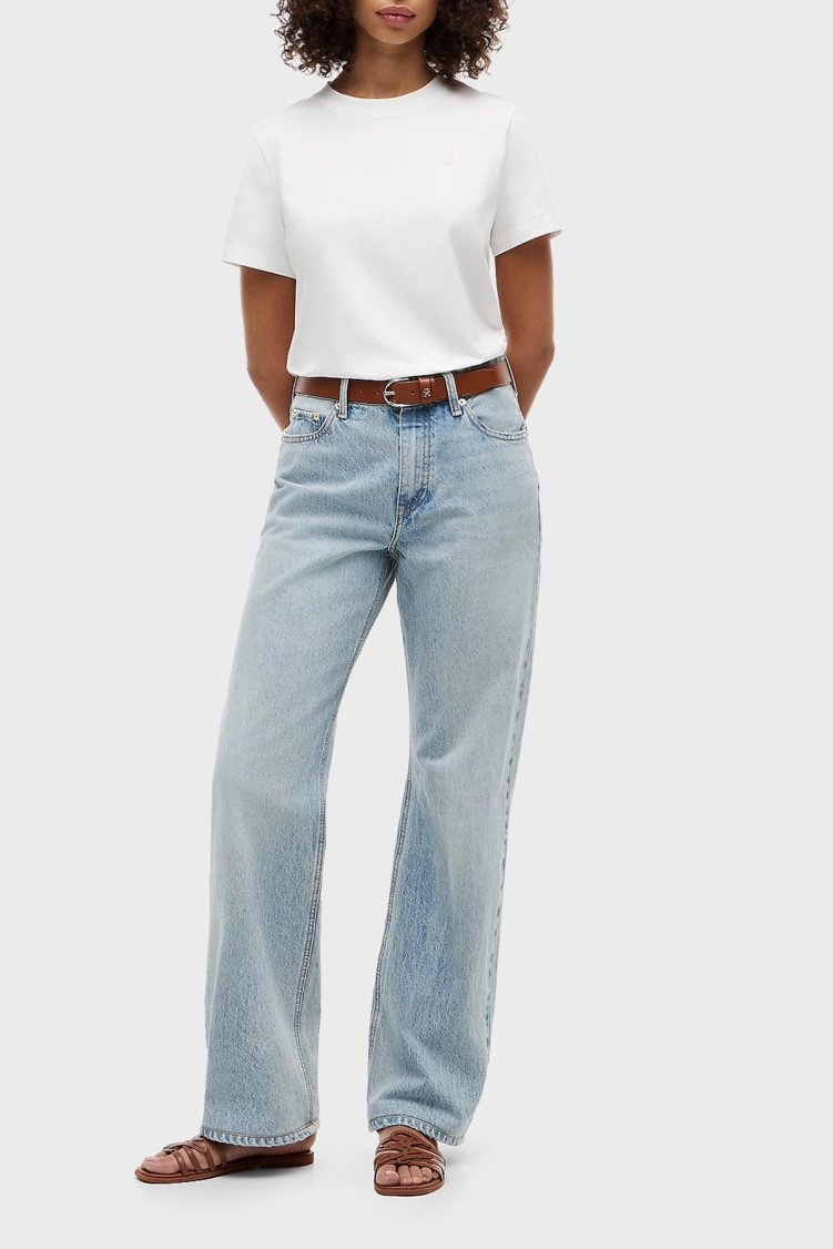 Tommy Hilfiger Logolu Regular Fit Bisiklet Yaka Kadın T Shirt WW0WW49941 YBL Beyaz - Tommy Hilfiger (1)