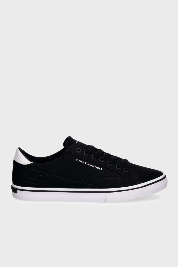 Tommy Hilfiger Logolu Sneaker Erkek Ayakkabı FM0FM05688 BDS SİYAH - Tommy Hilfiger