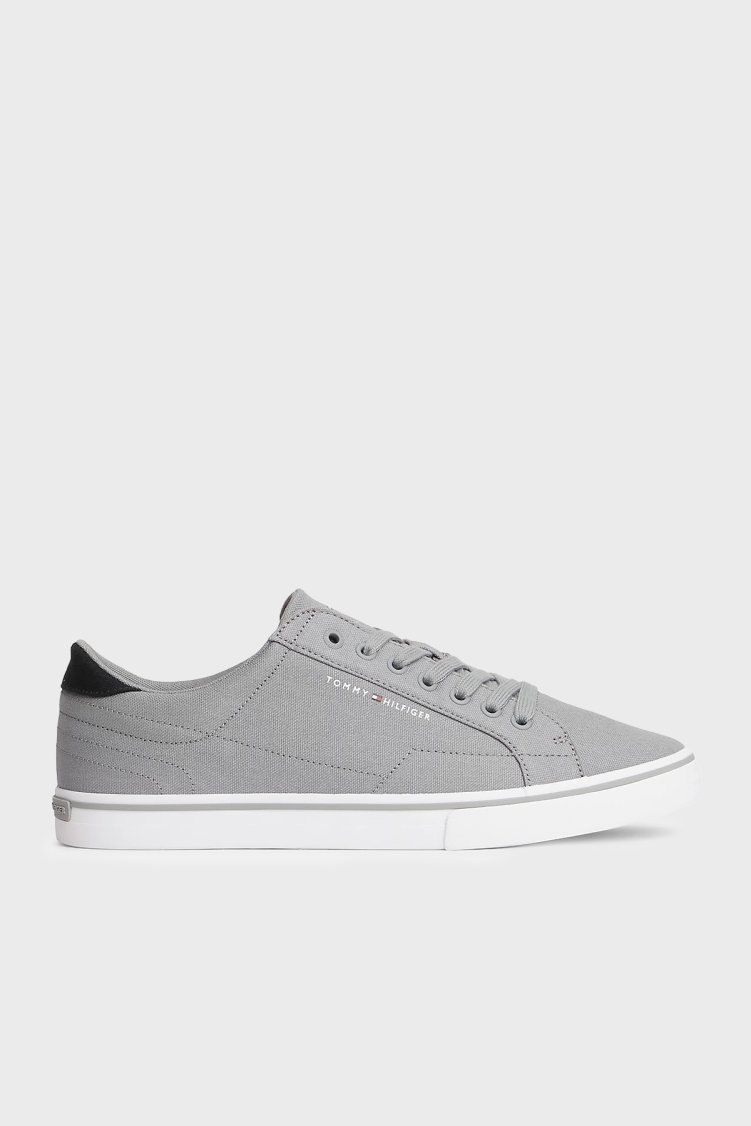 Tommy Hilfiger Logolu Sneaker Erkek Ayakkabı FM0FM05688 PRY GRİ - Tommy Hilfiger