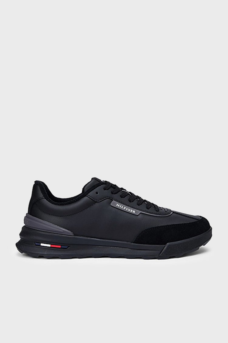 Tommy Hilfiger Logolu Sneaker Erkek Ayakkabı FM0FM05721 BDS SİYAH - Tommy Hilfiger