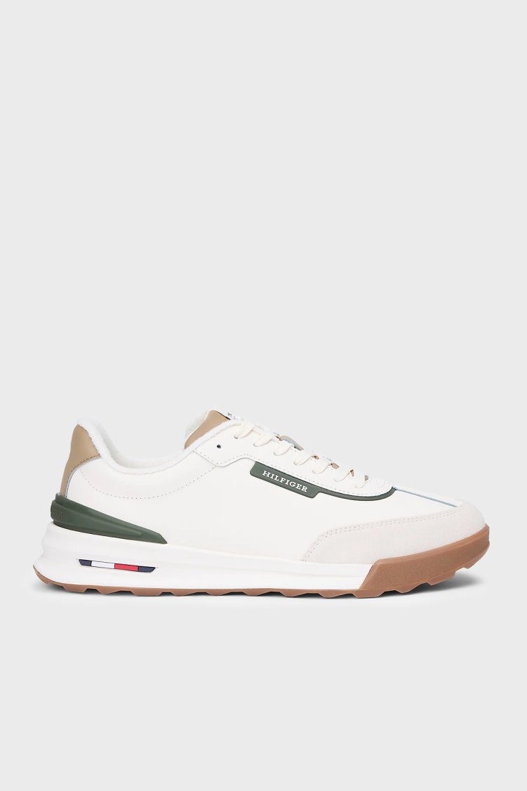 Tommy Hilfiger Logolu Sneaker Erkek Ayakkabı FM0FM05721 Z00 AÇIK BEJ - Tommy Hilfiger