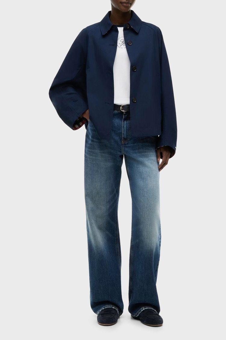 Tommy Hilfiger Logolu Su İtici Regular Fit Ceket Kadın Mont WW0WW49844 C1G Lacivert - Tommy Hilfiger (1)