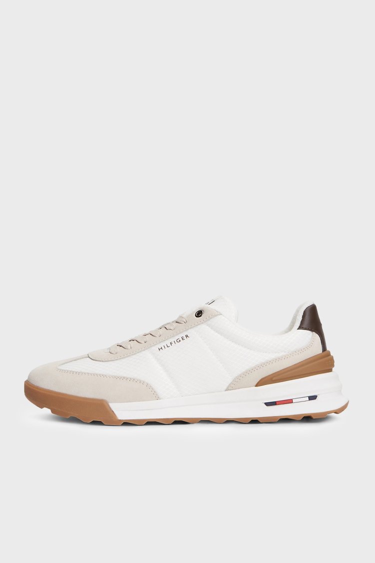 Tommy Hilfiger Logolu Süet Detaylı Sneaker Erkek Ayakkabı FM0FM05908 RA2 Taş - Tommy Hilfiger (1)