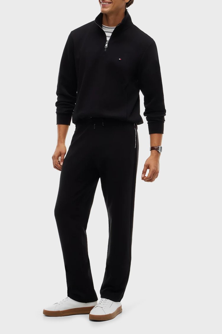Tommy Hilfiger Pamuk Karışımlı Regular Fit Düz Paça Erkek Eşofman Altı MW0MW44991 BDS Siyah - Tommy Hilfiger (1)