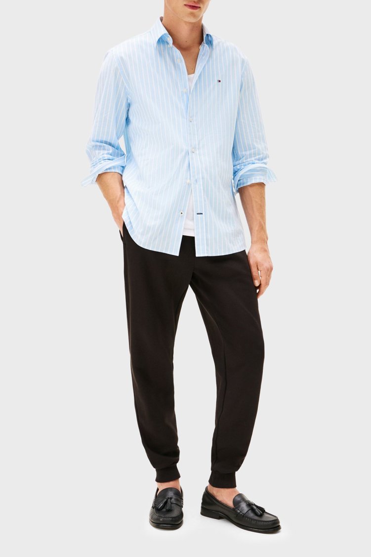 Tommy Hilfiger Pamuk Karışımlı Regular Fit Ribanalı Paça Jogger Erkek Pantolon MW0MW37242 BDS SİYAH - Tommy Hilfiger