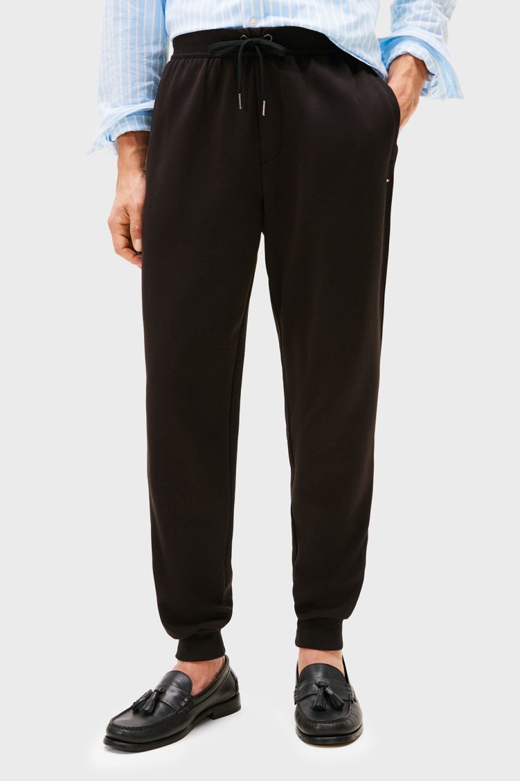 Tommy Hilfiger Pamuk Karışımlı Regular Fit Ribanalı Paça Jogger Erkek Pantolon MW0MW37242 BDS SİYAH - Tommy Hilfiger (1)