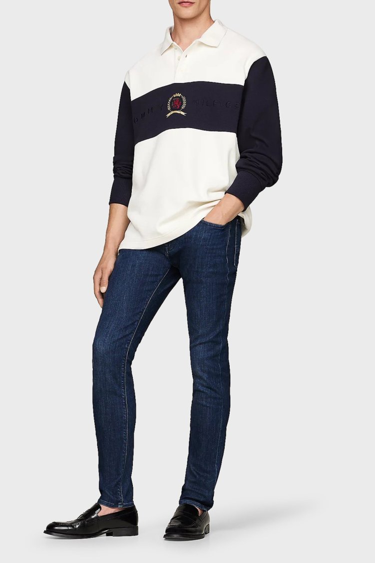 Tommy Hilfiger Pamuk Karışımlı Slim Fit Dar Paça Jeans Erkek Kot Pantolon MW0MW36686 1BQ İNDİGO - Tommy Hilfiger