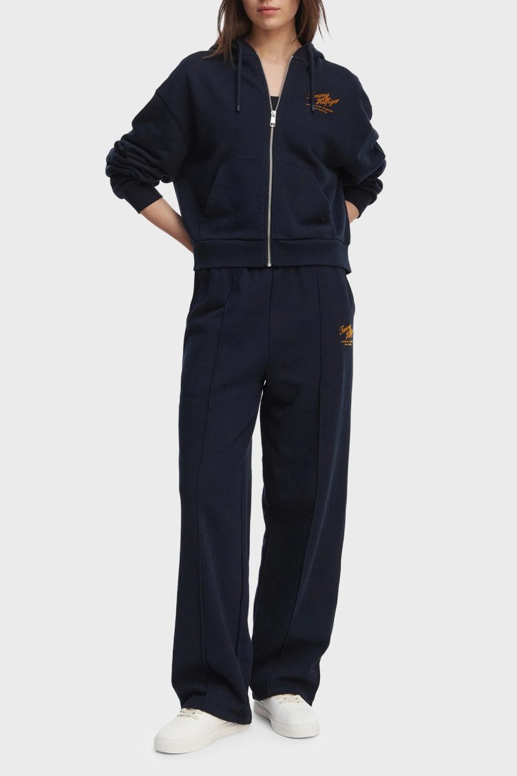 Tommy Hilfiger Pamuklu Comfort Fit Yüksek Bel Kadın Pantolon WW0WW50783 C1G LACİVERT - Tommy Hilfiger (1)