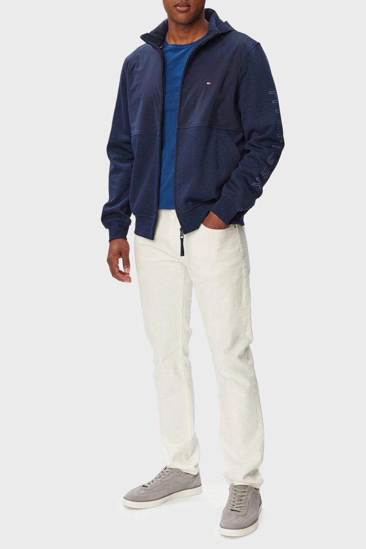 Tommy Hilfiger Pamuklu Dik Yaka Regular Fit Erkek Sweat MW0MW43443 DCC Lacivert - Tommy Hilfiger (1)