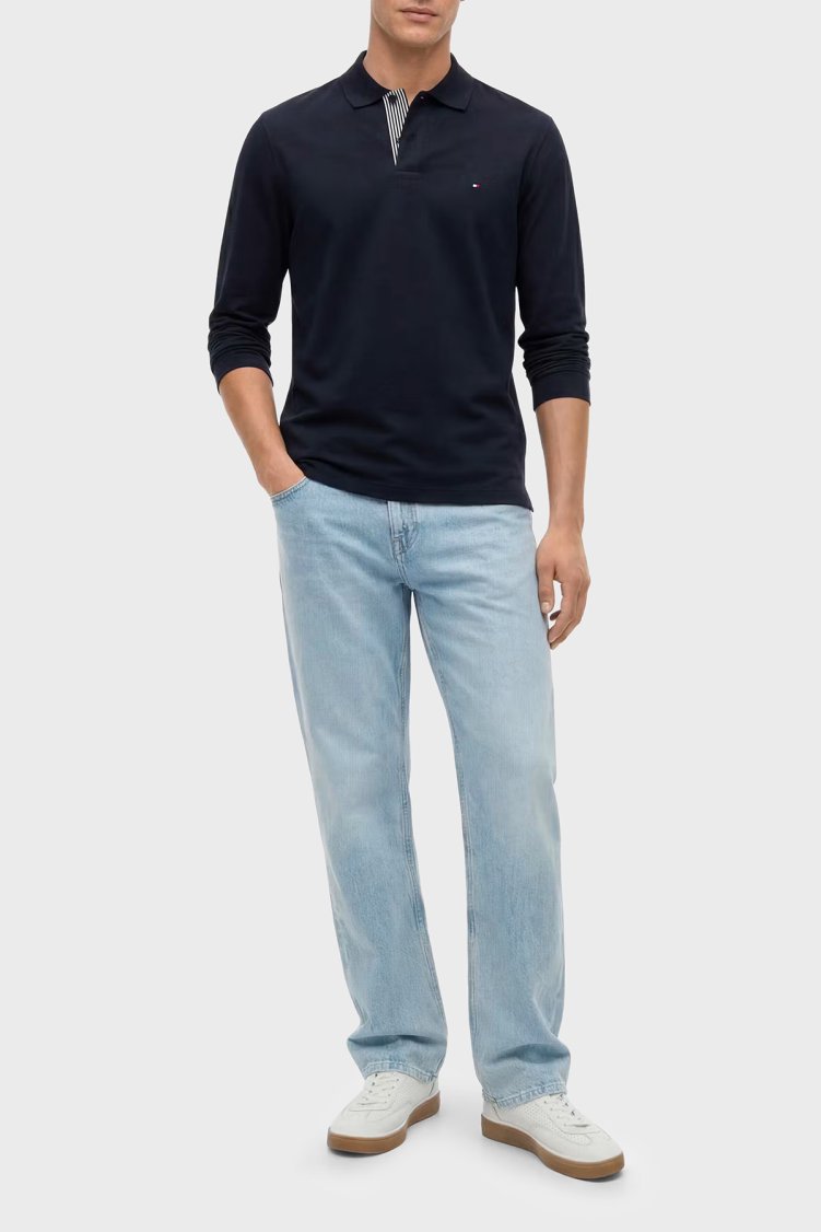 Tommy Hilfiger Pamuklu Erkek Polo Yaka T Shirt MW0MW44339 DW5 Lacivert - Tommy Hilfiger (1)