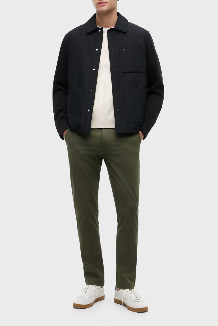 Tommy Hilfiger Pamuklu Klasik Yaka Çıtçıtlı Erkek Ceket MW0MW43215 BDS Siyah - Tommy Hilfiger (1)