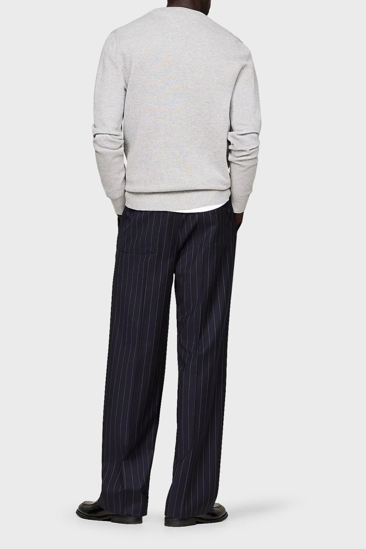 Tommy Hilfiger Pamuklu Regular Fit Bisiklet Yaka Erkek Kazak MW0MW36347 P01 GRİ - Tommy Hilfiger (1)