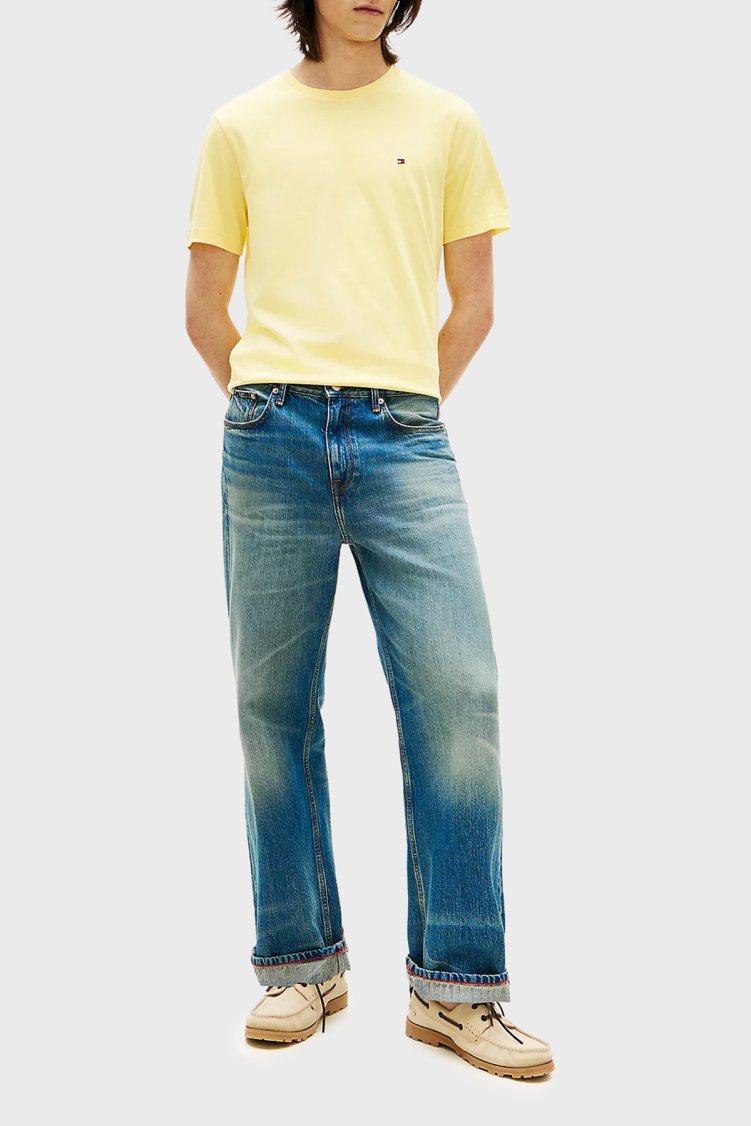 Tommy Hilfiger Pamuklu Regular Fit Bisiklet Yaka Erkek T Shirt MW0MW39995 ZF0 AÇIK SARI - Tommy Hilfiger (1)