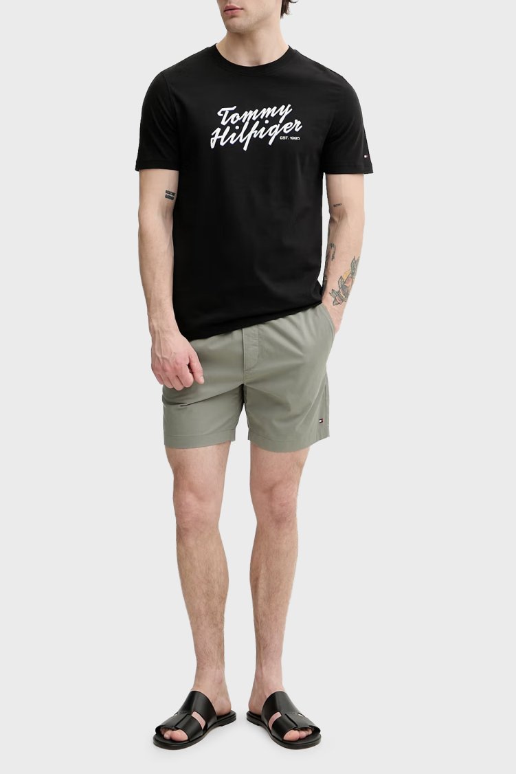 Tommy Hilfiger Pamuklu Regular Fit Bisiklet Yaka Erkek T Shirt MW0MW42385 BDS SİYAH - Tommy Hilfiger (1)