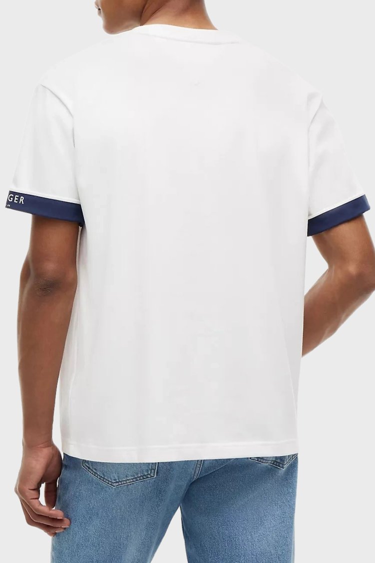 Tommy Hilfiger Pamuklu Regular Fit Bisiklet Yaka Erkek T Shirt MW0MW43203 YBR Beyaz - Tommy Hilfiger (1)