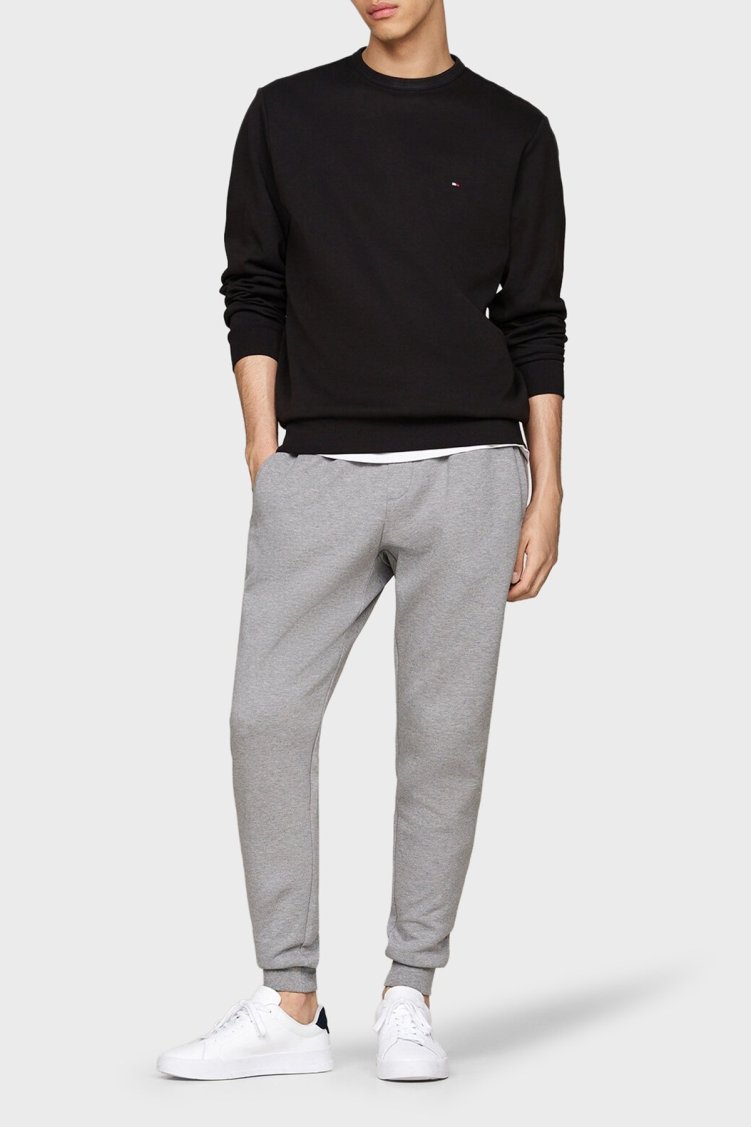 Tommy Hilfiger Pamuklu Regular Fit Bisiklet Yaka Logolu Erkek Sweat MW0MW37241 BDS SİYAH - Tommy Hilfiger (1)