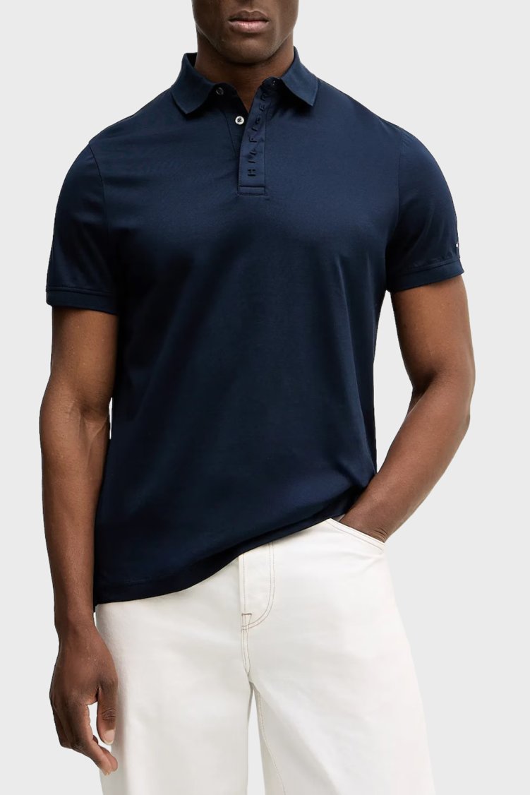 Tommy Hilfiger Pamuklu Regular Fit Düğmeli Erkek Polo Yaka T Shirt MW0MW41611 C1G LACİVERT - Tommy Hilfiger