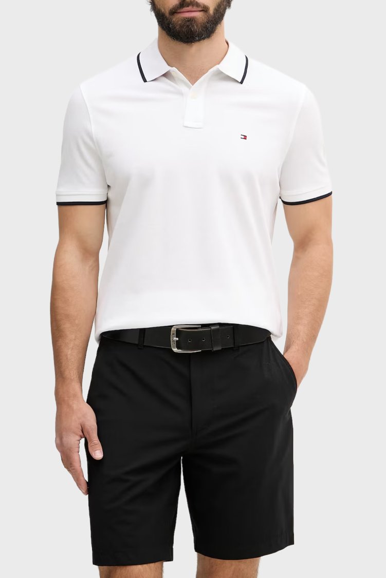 Tommy Hilfiger Pamuklu Regular Fit Düğmeli Erkek Polo Yaka T Shirt MW0MW42748 YBR BEYAZ - Tommy Hilfiger