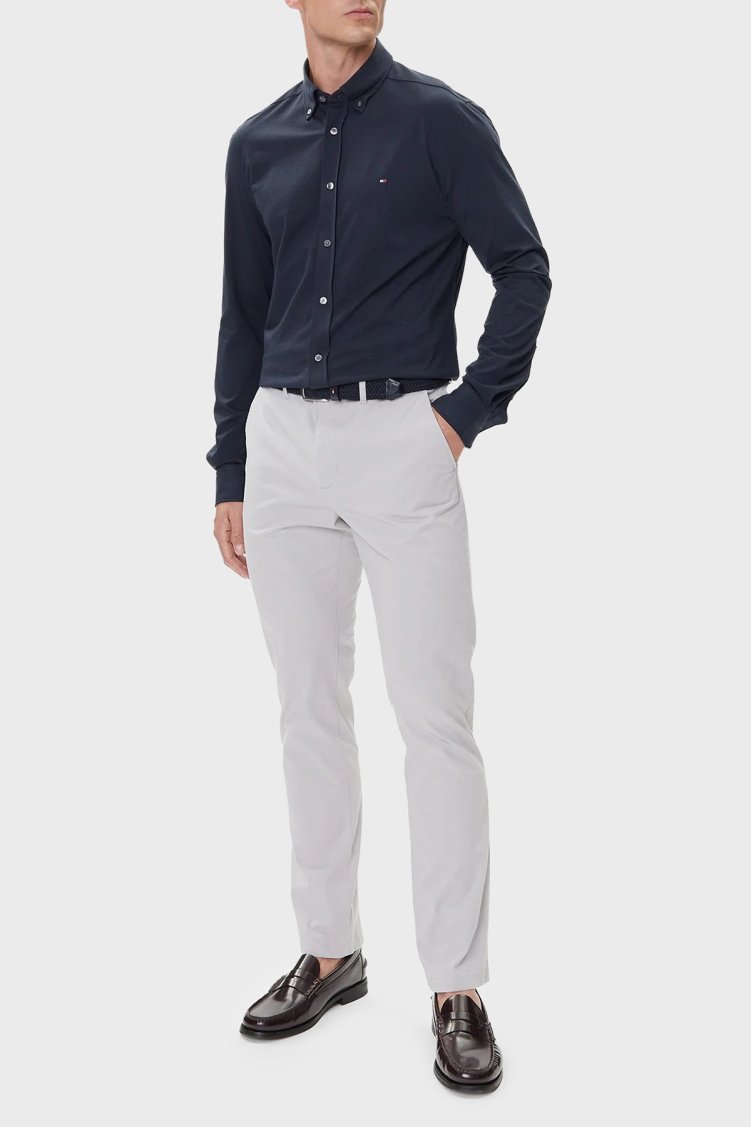 Tommy Hilfiger Pamuklu Regular Fit Düğmeli Yaka Uzun Kollu Erkek Gömlek MW0MW39418 DW5 LACİVERT - Tommy Hilfiger (1)