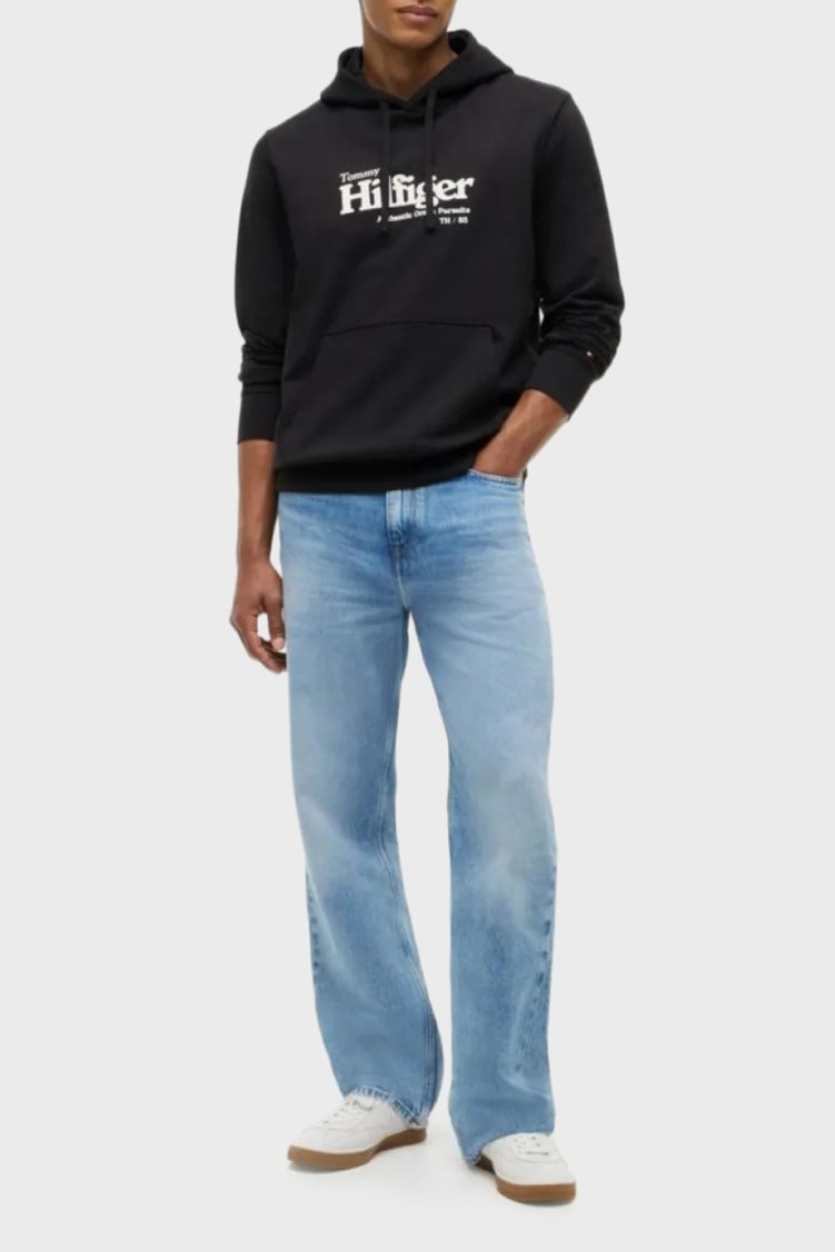 Tommy Hilfiger Pamuklu Regular Fit Kapüşonlu Erkek Sweat MW0MW43223 BDS Siyah - Tommy Hilfiger (1)