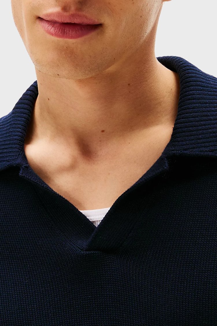 Tommy Hilfiger Pamuklu Regular Fit Logolu Erkek Polo Yaka Sweat MW0MW40444 DW5 LACİVERT - Tommy Hilfiger (1)