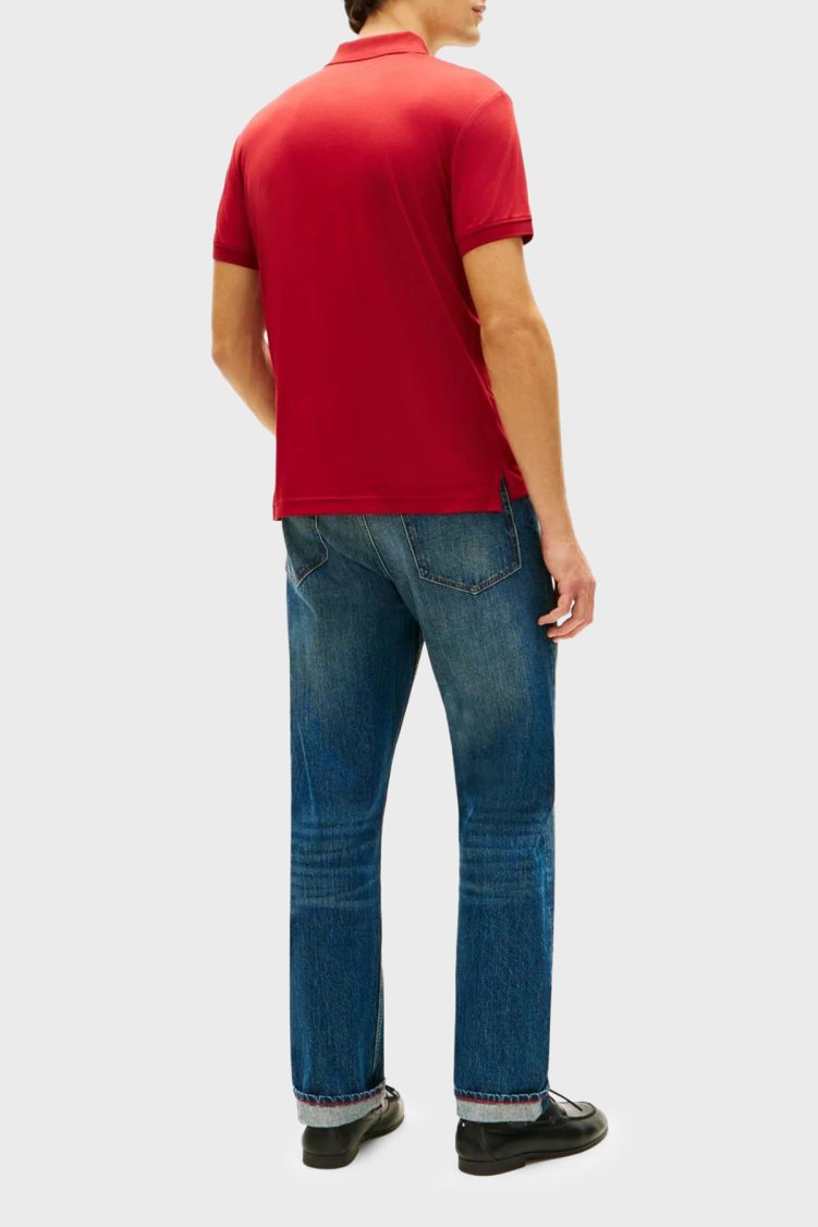 Tommy Hilfiger Pamuklu Regular Fit Logolu Fermuarlı Erkek Polo Yaka T Shirt MW0MW42758 XIT KIRMIZI - Tommy Hilfiger (1)