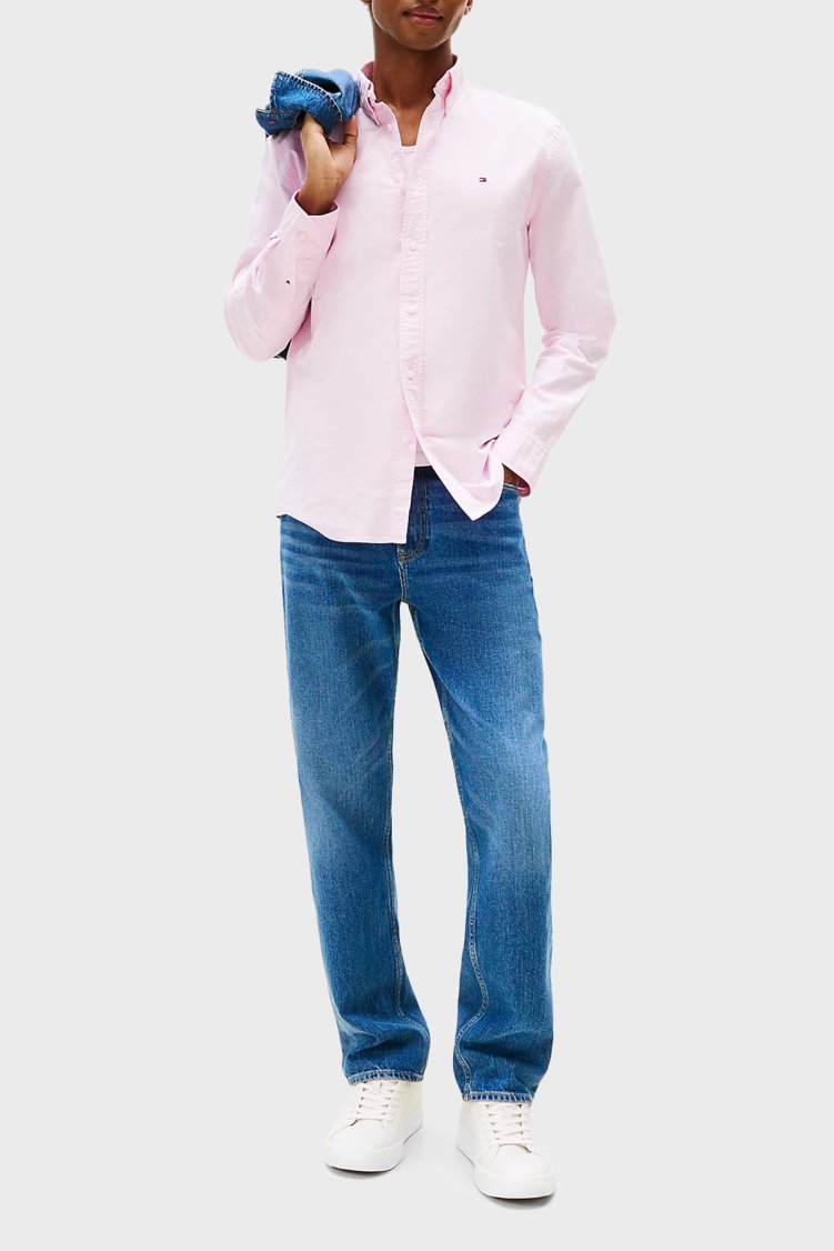 Tommy Hilfiger Pamuklu Regular Fit Uzun Kollu Erkek Gömlek MW0MW35774 TOR PEMBE - Tommy Hilfiger (1)