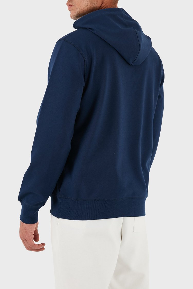 Tommy Hilfiger Pamuklu Relaxed Fit Kapüşonlu Logolu Erkek Sweat MW0MW39402 C7G MAVİ - Tommy Hilfiger (1)