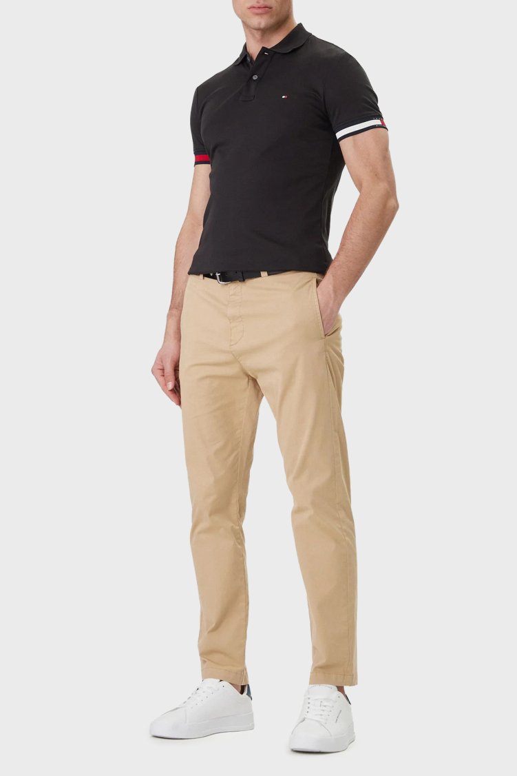 Tommy Hilfiger Pamuklu Slim Fit Düğmeli Erkek Polo Yaka T Shirt MW0MW42743 BDS SİYAH - Tommy Hilfiger (1)