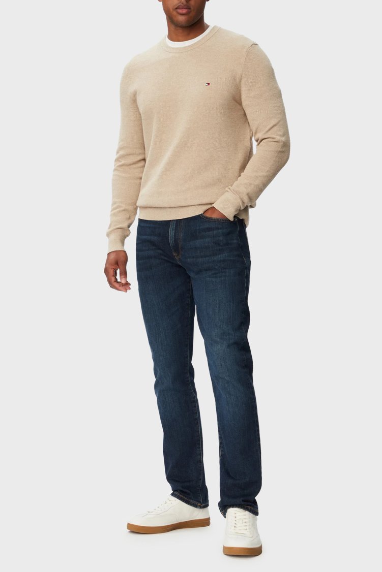 Tommy Hilfiger Pamuklu Slim Fit Düz Paça Jeans Erkek Kot Pantolon MW0MW43162 1BN Lacivert - Tommy Hilfiger (1)