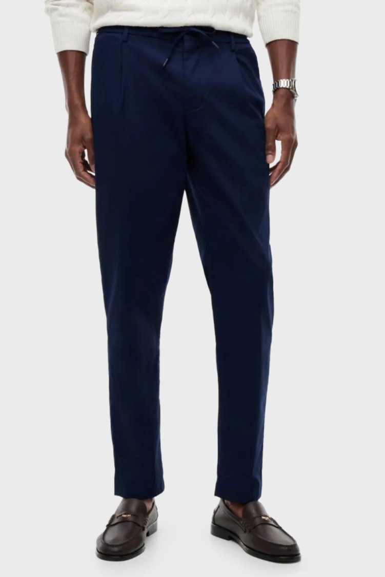 Tommy Hilfiger Pamuklu Tapered Fit Daralan Paça Erkek Pantolon MW0MW39702 DCC Lacivert - Tommy Hilfiger