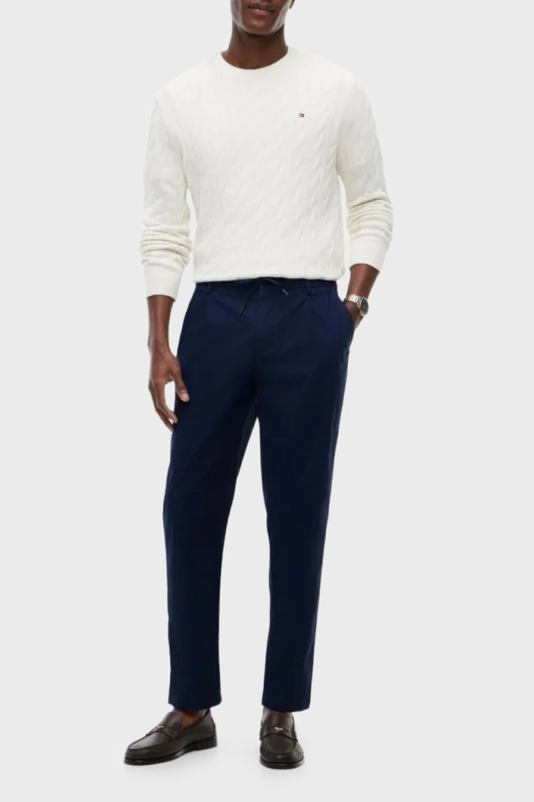 Tommy Hilfiger Pamuklu Tapered Fit Daralan Paça Erkek Pantolon MW0MW39702 DCC Lacivert - Tommy Hilfiger (1)